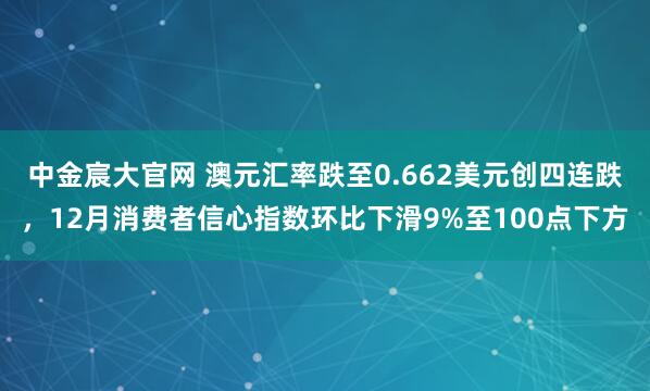 中金宸大官网 澳元汇率跌至0.662美元创四连跌，12月消费者信心指数环比下滑9%至100点下方