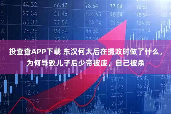 投查查APP下载 东汉何太后在摄政时做了什么，为何导致儿子后少帝被废，自己被杀